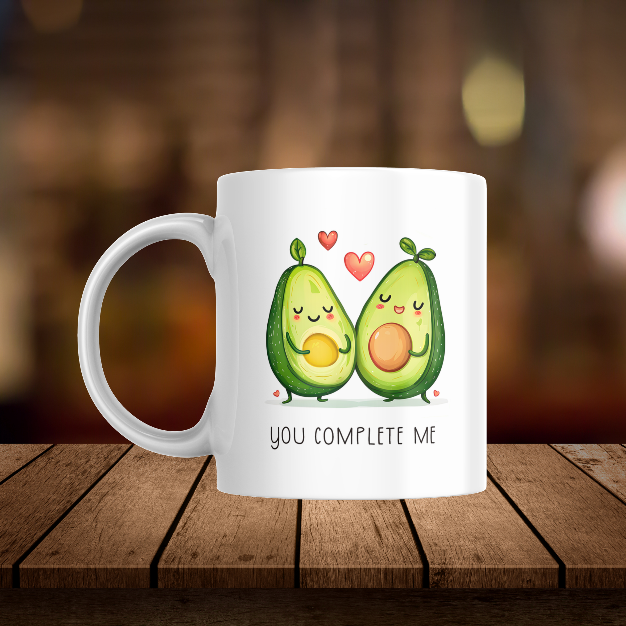 You Complete Me Avocado Mug - Cute Couple Coffee Cup | Romantic Gift