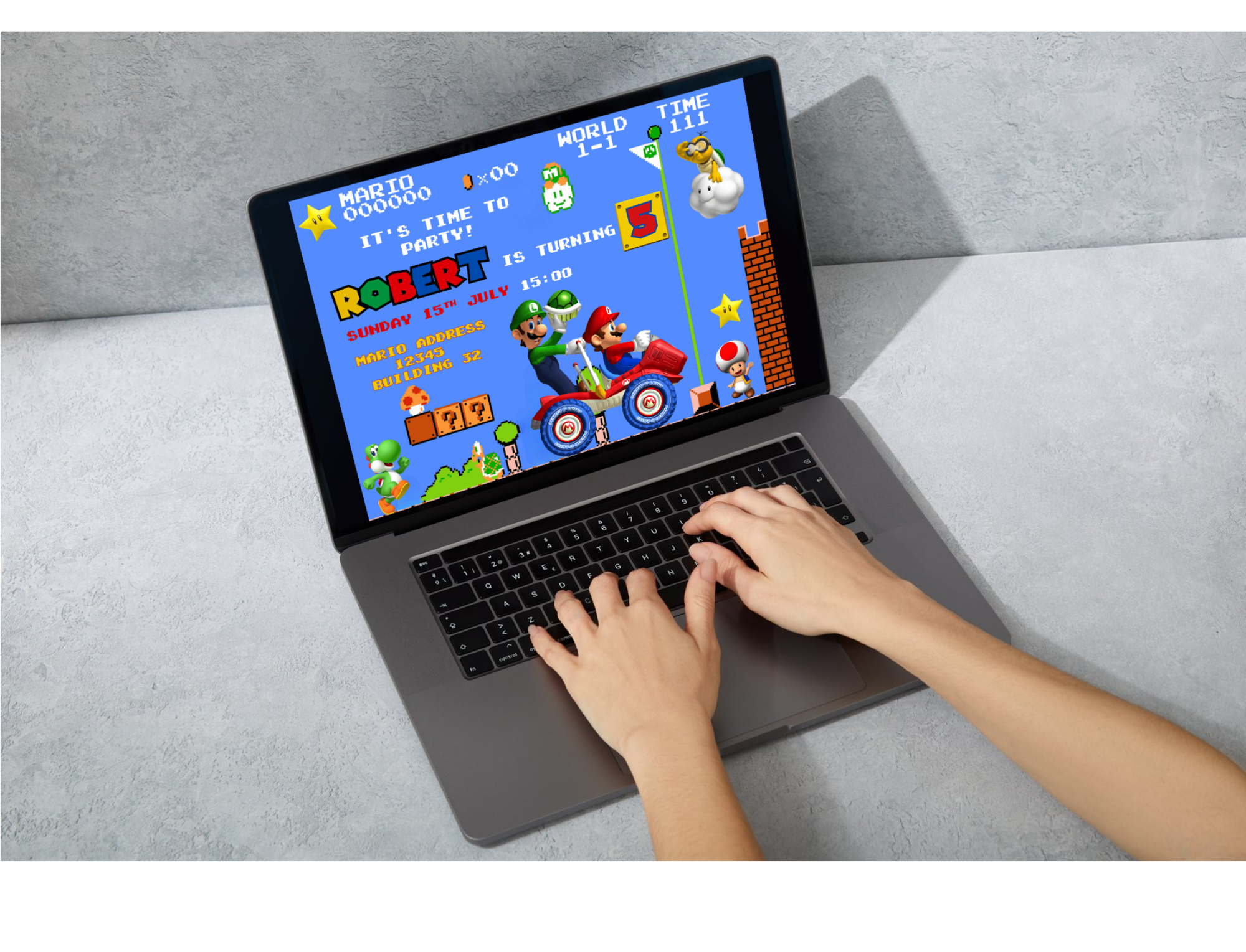 Super Mario Birthday Invitation | Editable Canva Template (Digital Download)