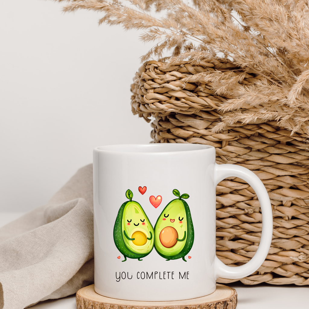 You Complete Me Avocado Mug - Cute Couple Coffee Cup | Romantic Gift