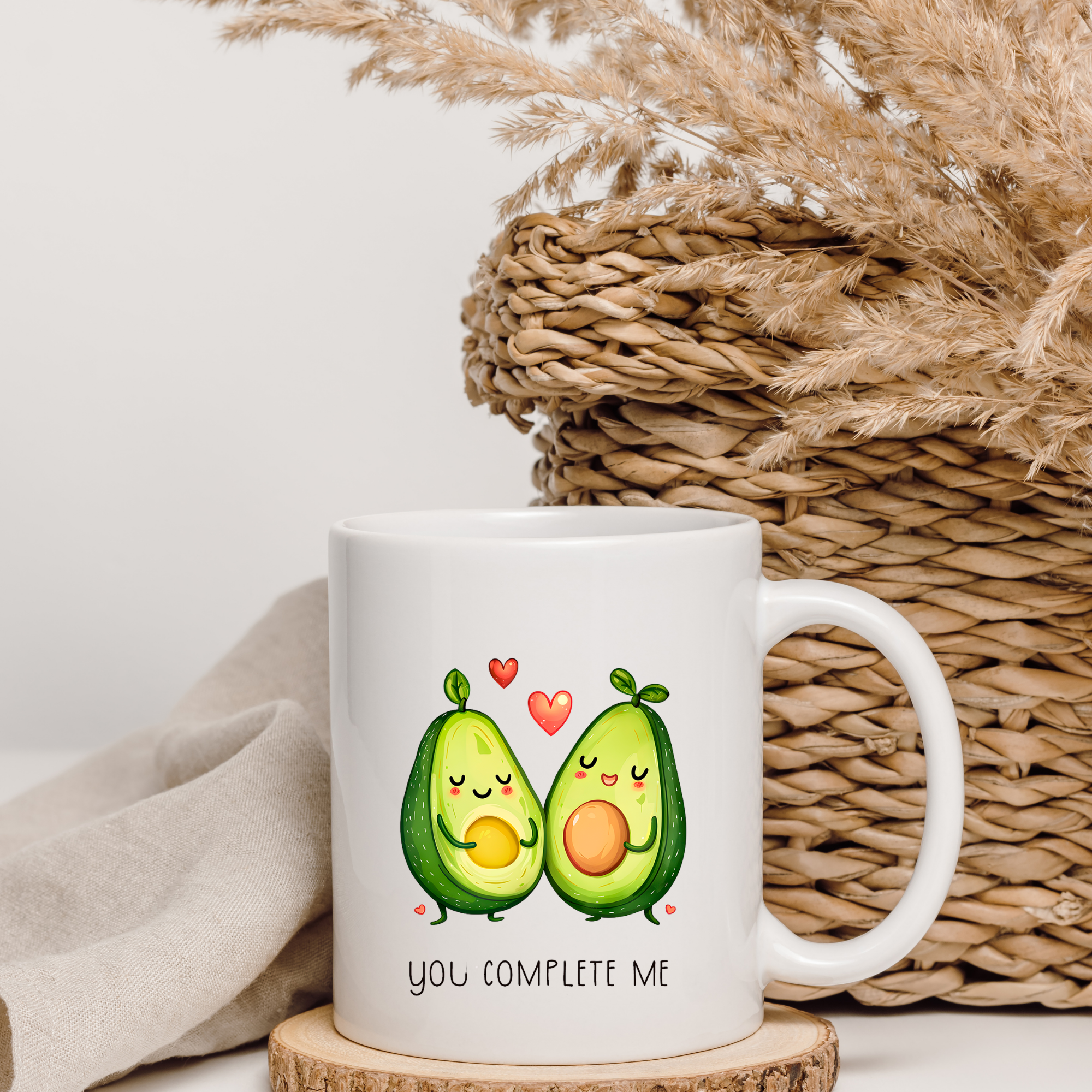 You Complete Me Avocado Mug - Cute Couple Coffee Cup | Romantic Gift