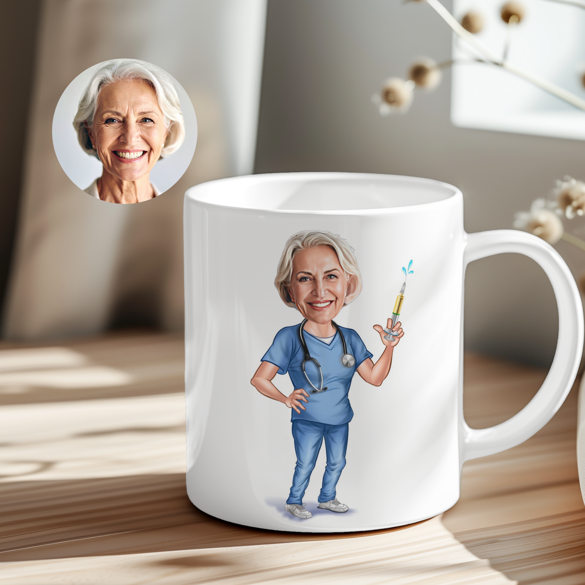 Caricature Mug – Nurse 👩‍⚕️☕