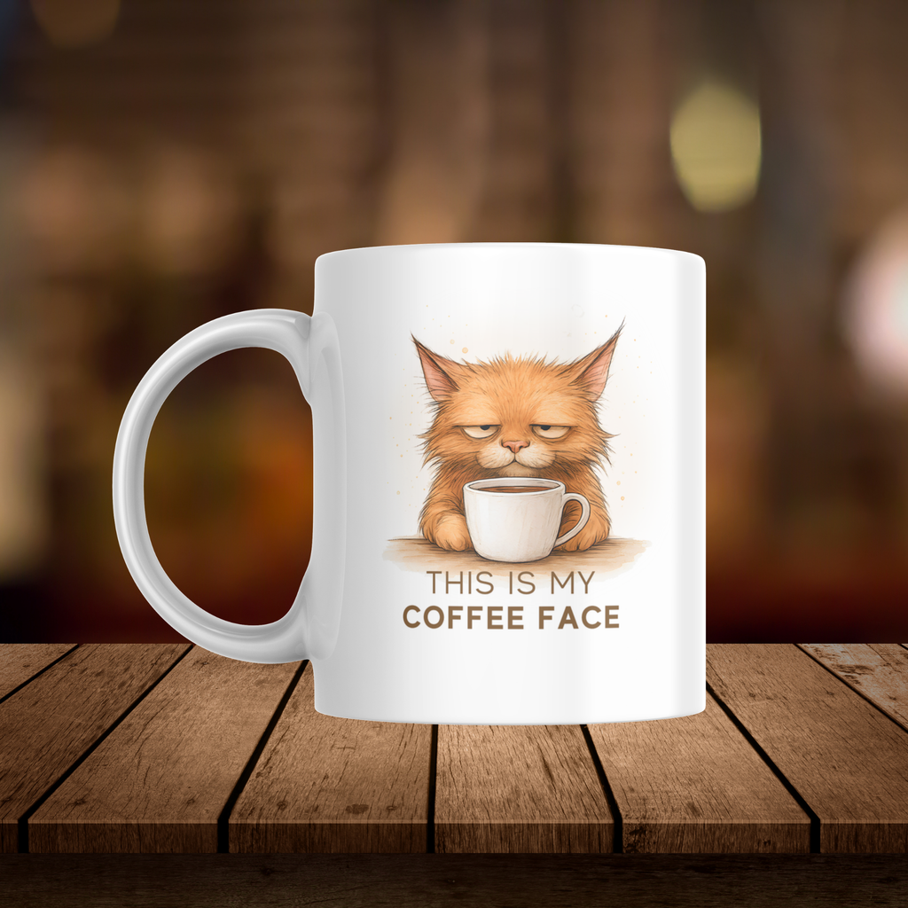 This Is My Coffee Face - Funny Grumpy Cat Mug | Sarcastic Coffee Lover Gift