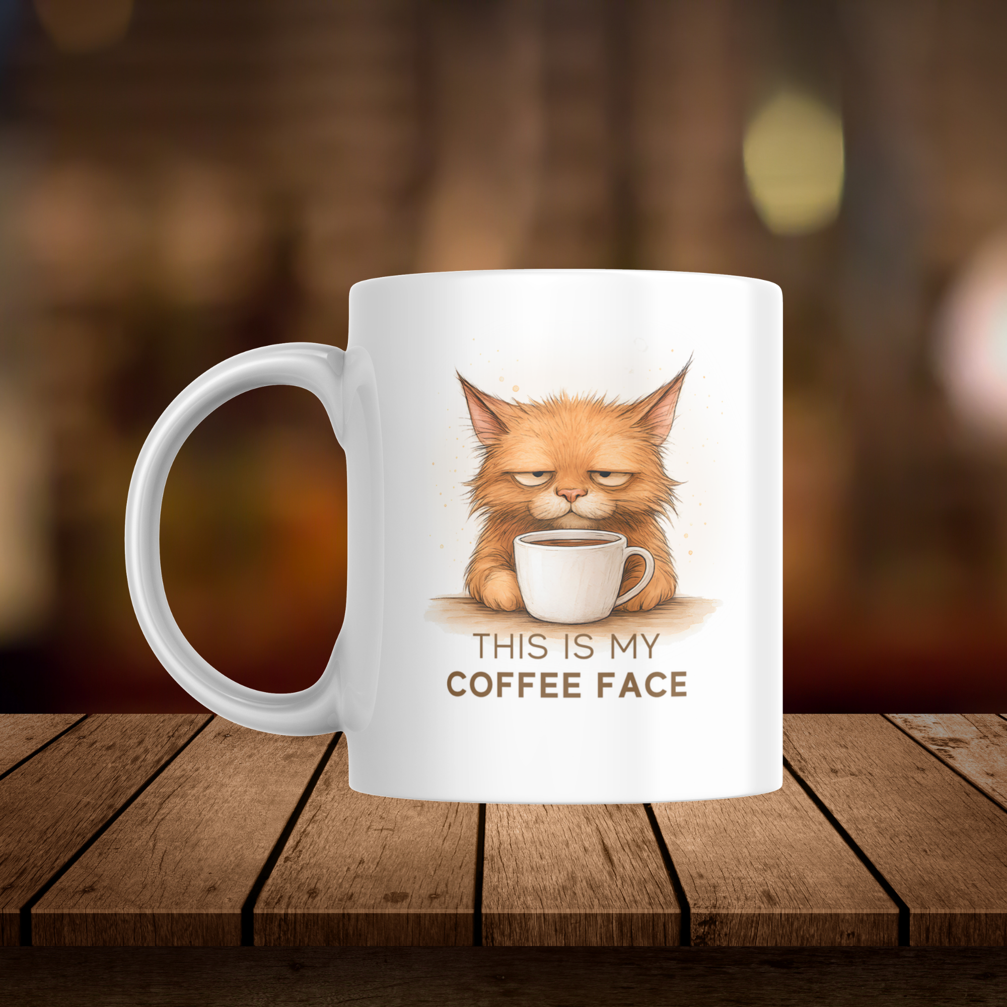 This Is My Coffee Face - Funny Grumpy Cat Mug | Sarcastic Coffee Lover Gift