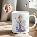Caricature Mug – Birthday Queen 👑🥂