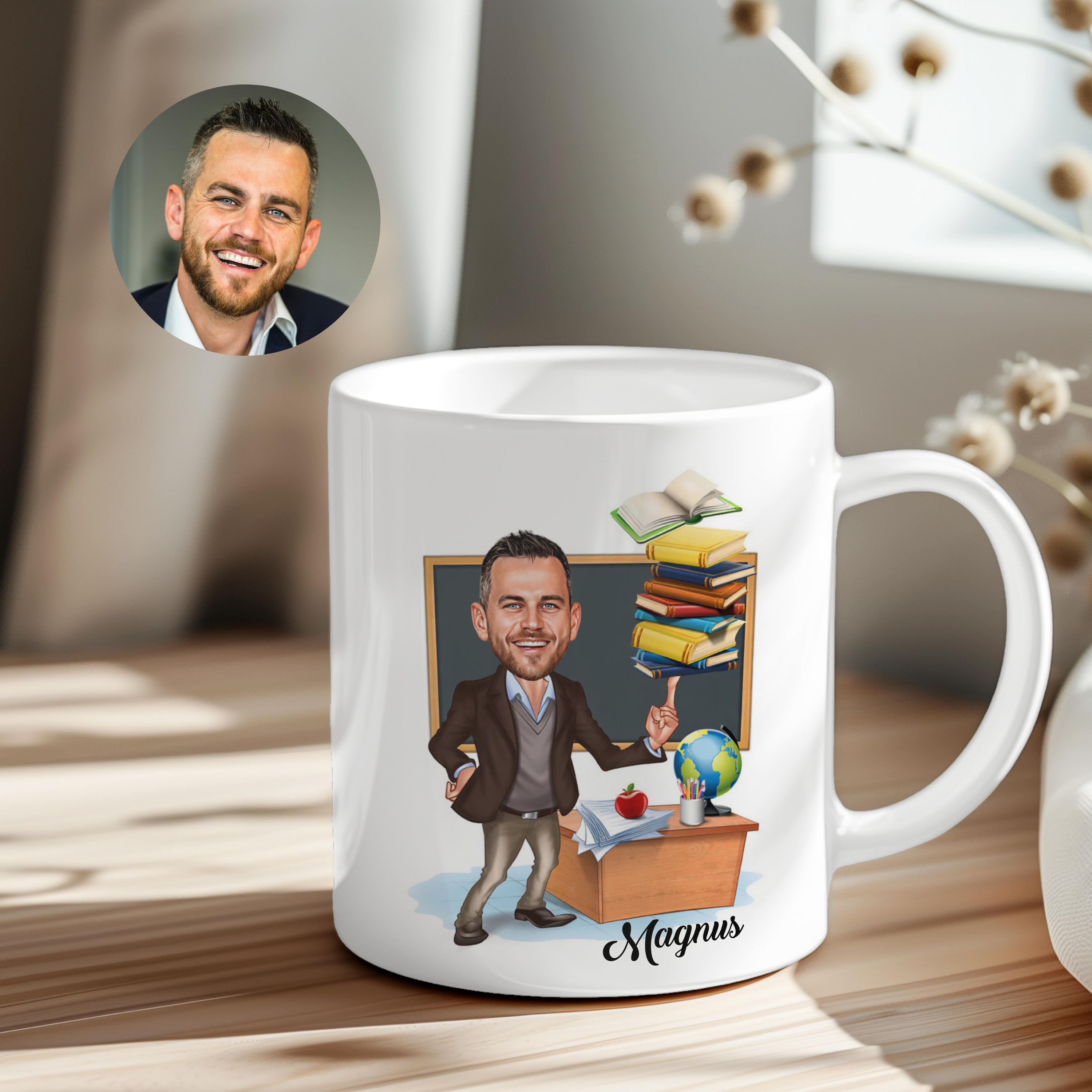 Caricature Mug – Teacher 📚☕