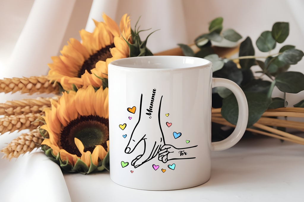 Personalized Mom Mug - Custom Children Names with Hearts