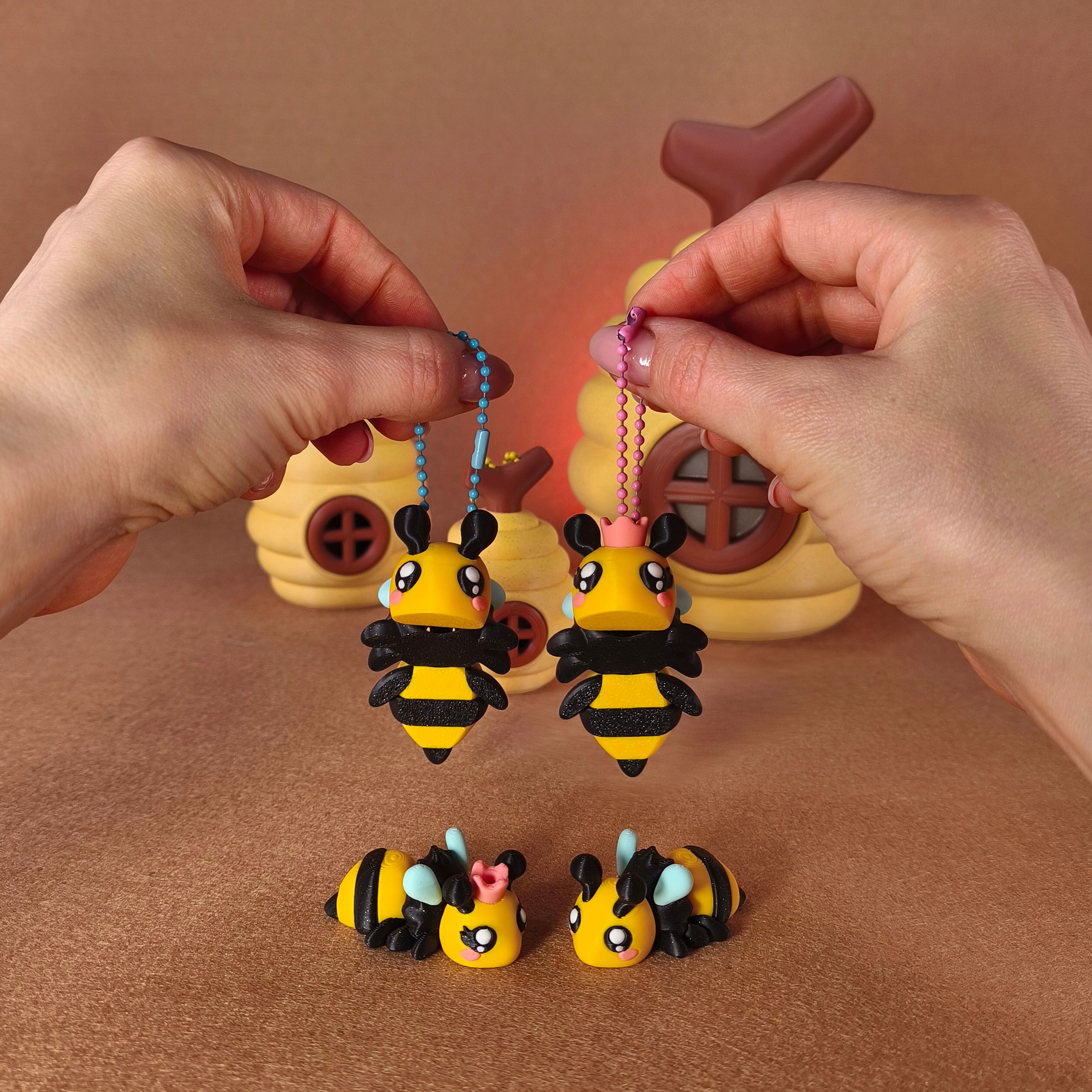 Bee & Beehive Friends – Handmade Cute Figurines & Keychains