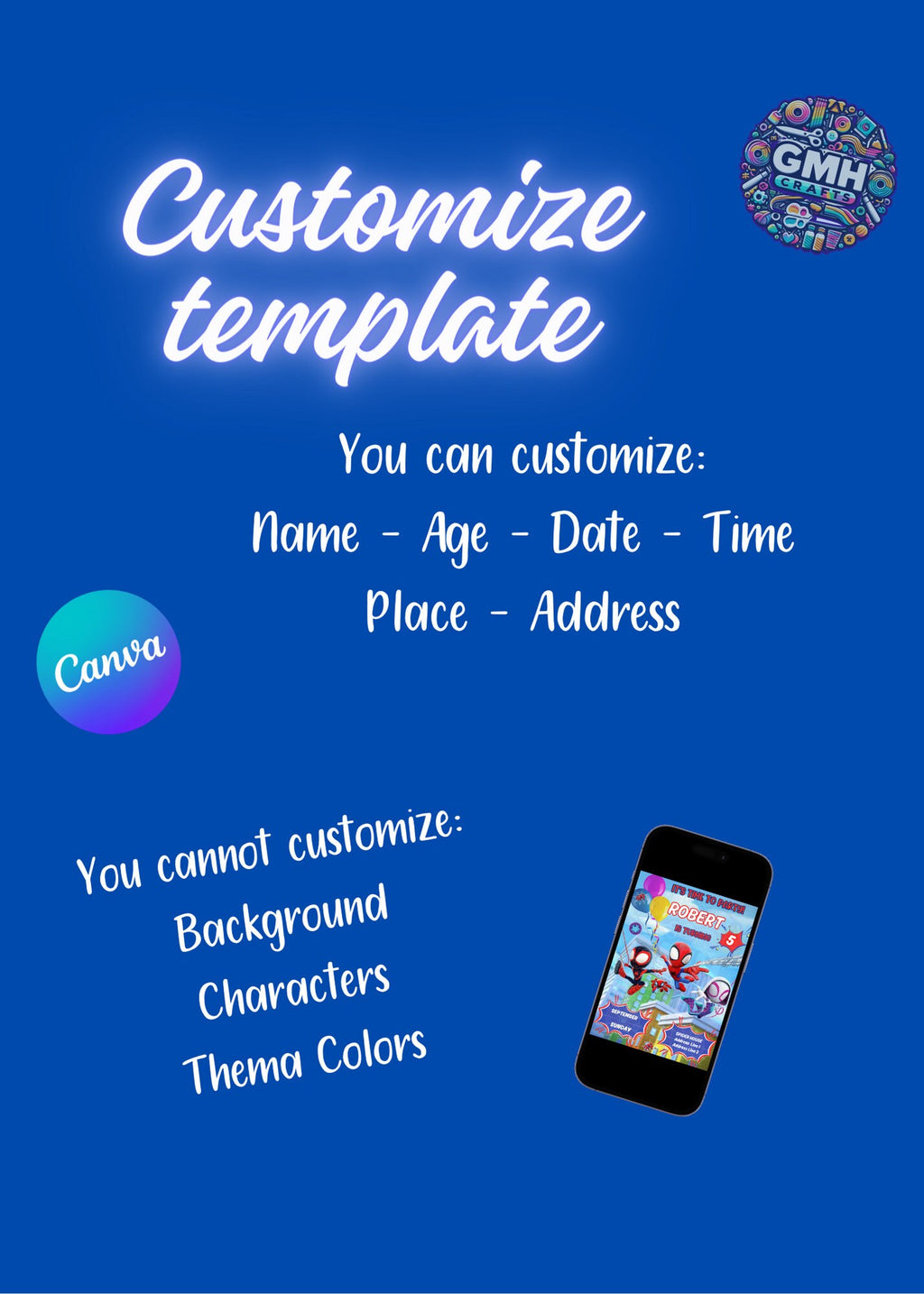 Editable Spidey and Friends Birthday Invitation (Digital Download)
