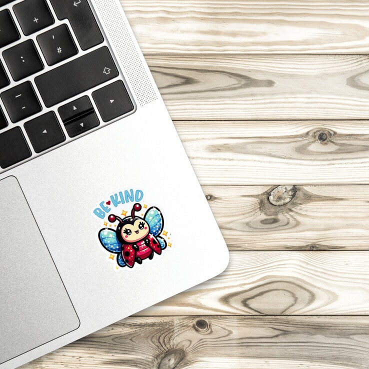 Bubbles — Kawaii Ladybug Sticker | Be Kind | Water-Resistant