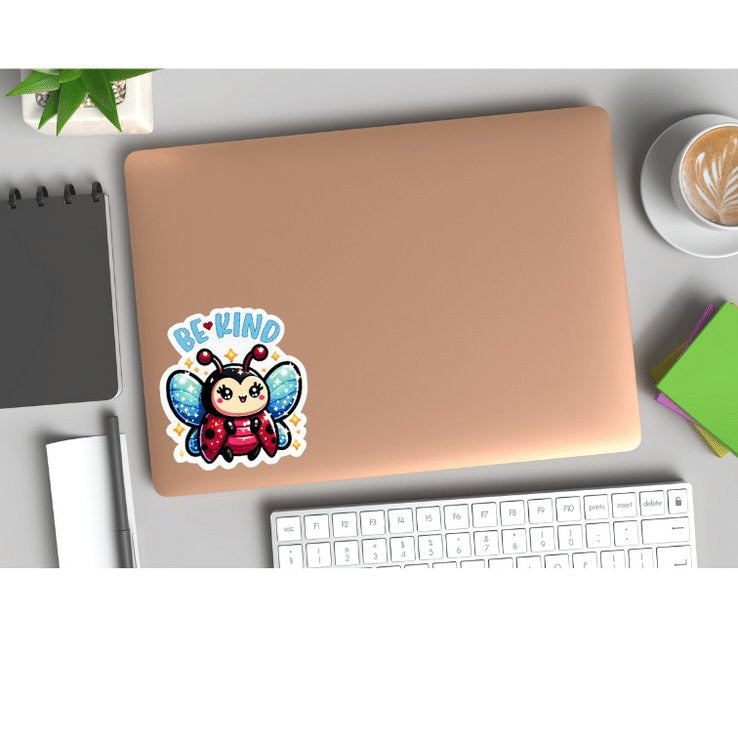 Bubbles — Kawaii Ladybug Sticker | Be Kind | Water-Resistant