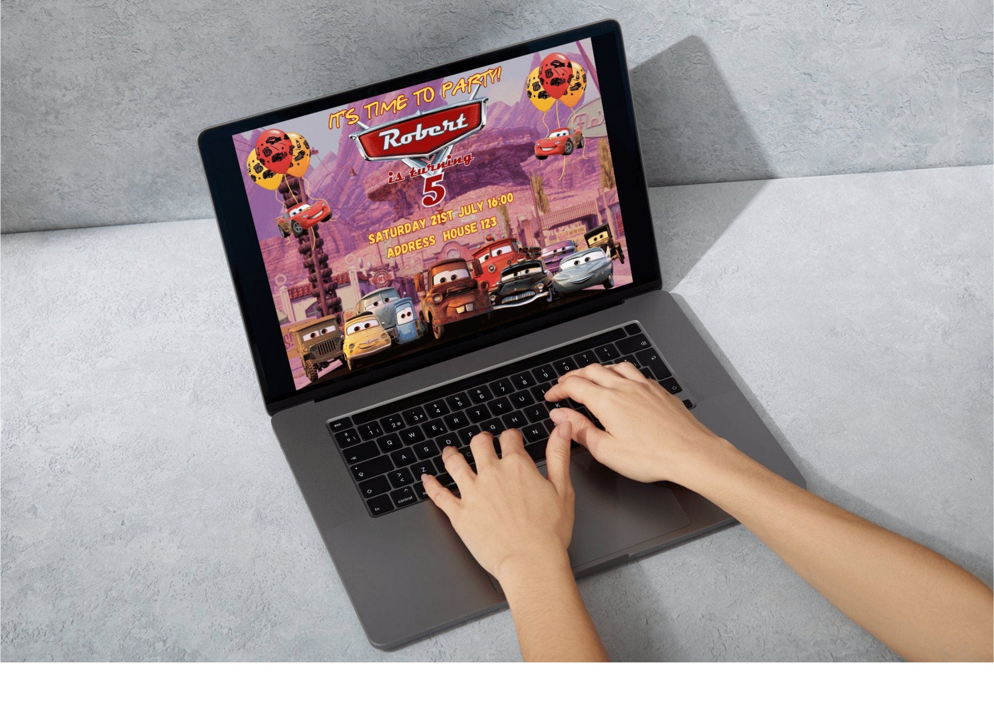 Lightning McQueen Birthday Invitation Printable | Editable Cars Party Invite | Digital Download