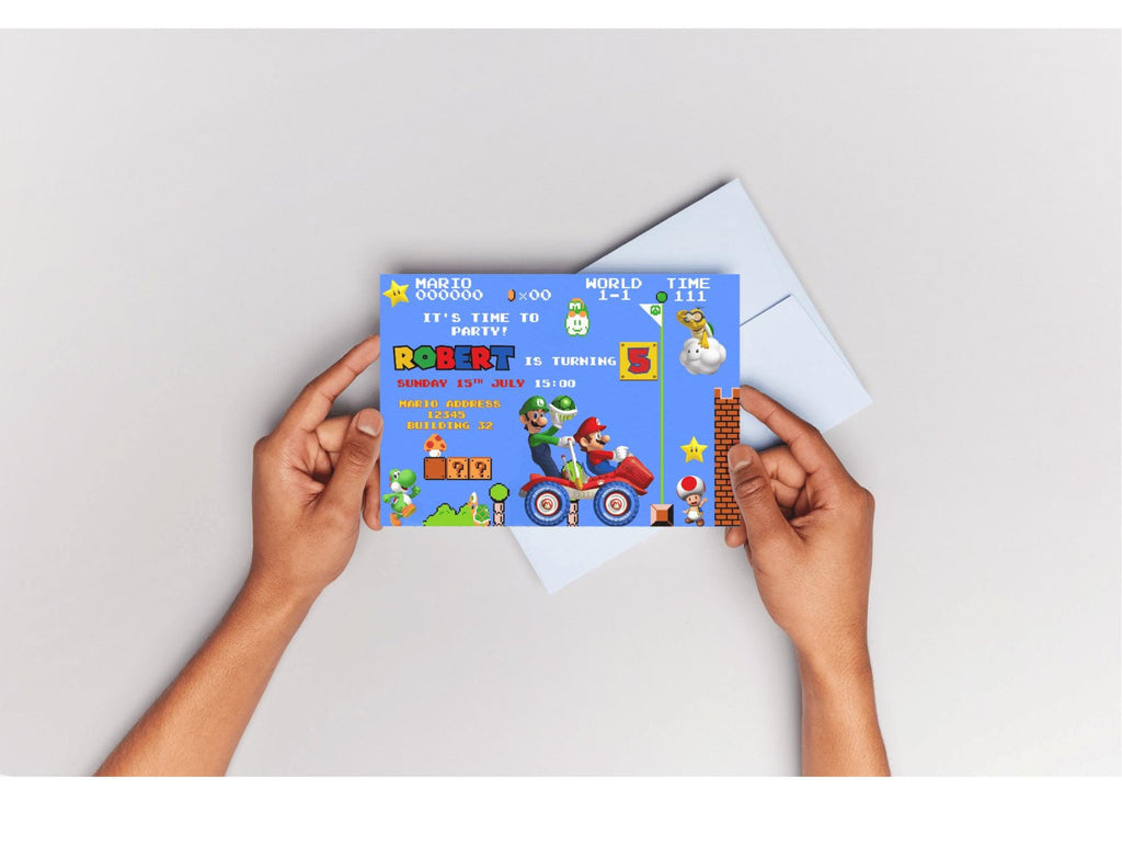 Super Mario Birthday Invitation | Editable Canva Template (Digital Download)