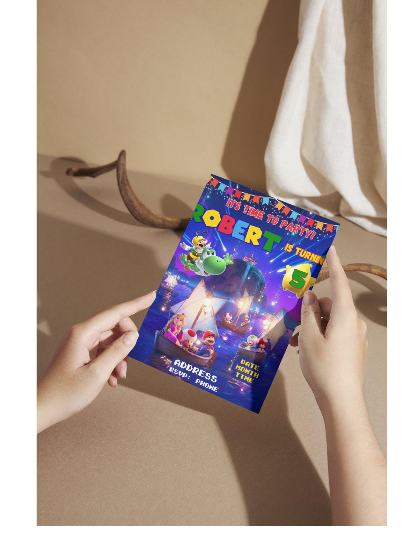 Super Mario Birthday Invitation | Editable Gaming Party Template (Digital Download)