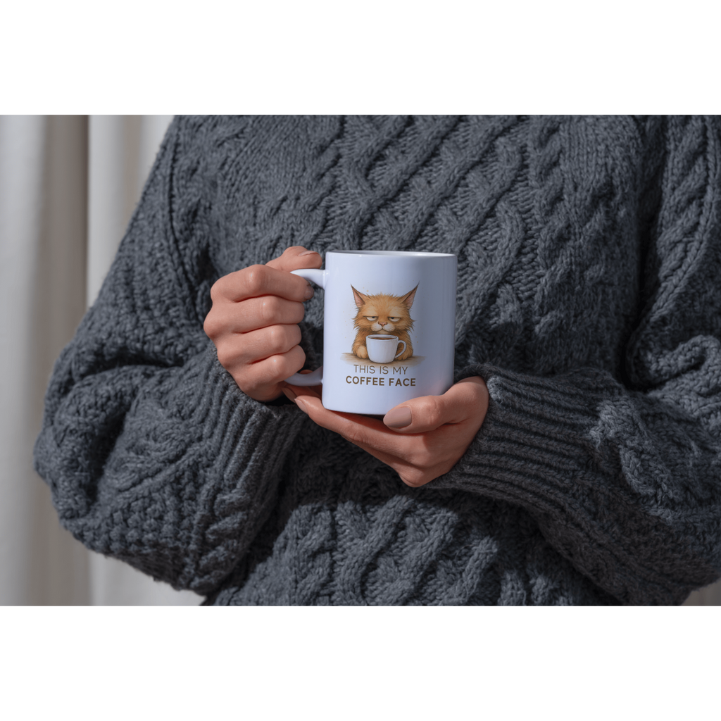 This Is My Coffee Face - Funny Grumpy Cat Mug | Sarcastic Coffee Lover Gift